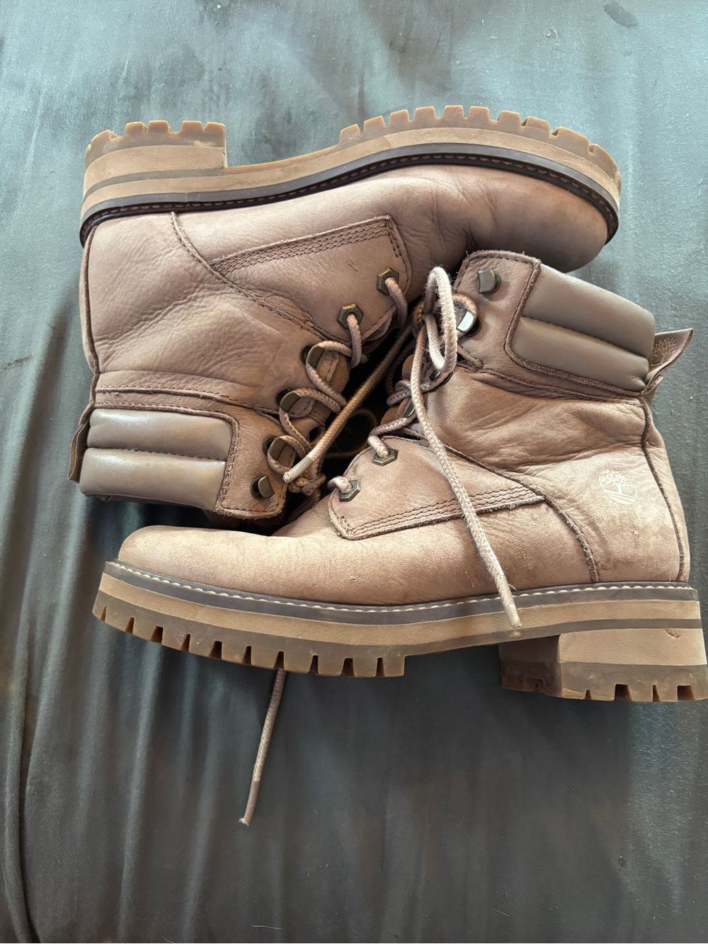 Timberland Courmayeur Valley Lace-up Taupe Nubuck Leather Ankle Boots- A2HPR